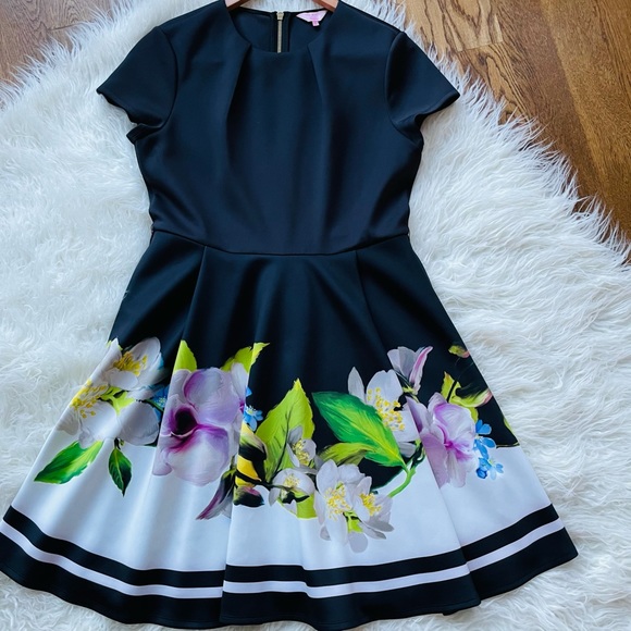 TED BAKER LONDON Vidaa Floral Fit & Flare Dress 5 - Picture 4 of 15